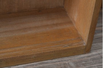 和製アンティーク　希少デザイン!!　収納棚付きのレトロな薄型シェルフ　(R-083539)