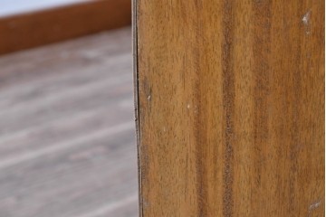 和製アンティーク　希少デザイン!!　収納棚付きのレトロな薄型シェルフ　(R-083539)