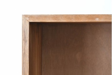 和製アンティーク　希少デザイン!!　収納棚付きのレトロな薄型シェルフ　(R-083539)