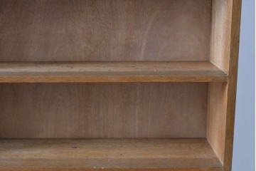 和製アンティーク　希少デザイン!!　収納棚付きのレトロな薄型シェルフ　(R-083539)