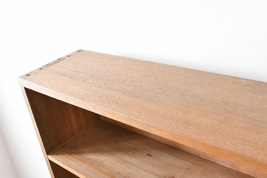 和製アンティーク　希少デザイン!!　収納棚付きのレトロな薄型シェルフ　(R-083539)