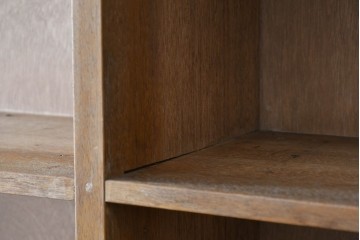 和製アンティーク　希少デザイン!!　収納棚付きのレトロな薄型シェルフ　(R-083539)