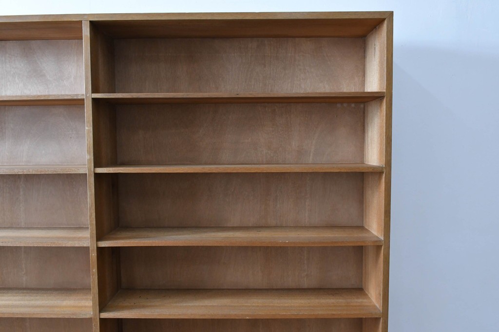 和製アンティーク　希少デザイン!!　収納棚付きのレトロな薄型シェルフ　(R-083539)