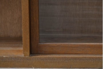 和製アンティーク　希少デザイン!!　収納棚付きのレトロな薄型シェルフ　(R-083539)