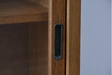 和製アンティーク　希少デザイン!!　収納棚付きのレトロな薄型シェルフ　(R-083539)