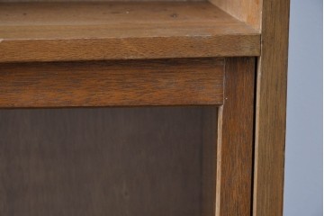 和製アンティーク　希少デザイン!!　収納棚付きのレトロな薄型シェルフ　(R-083539)