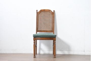 中古　三越家具(現カントリーハウス)　クラシカルな佇まいが魅力のアームレスチェア(ダイニングチェア、椅子、イス)(定価約8万円)(R-083543)
