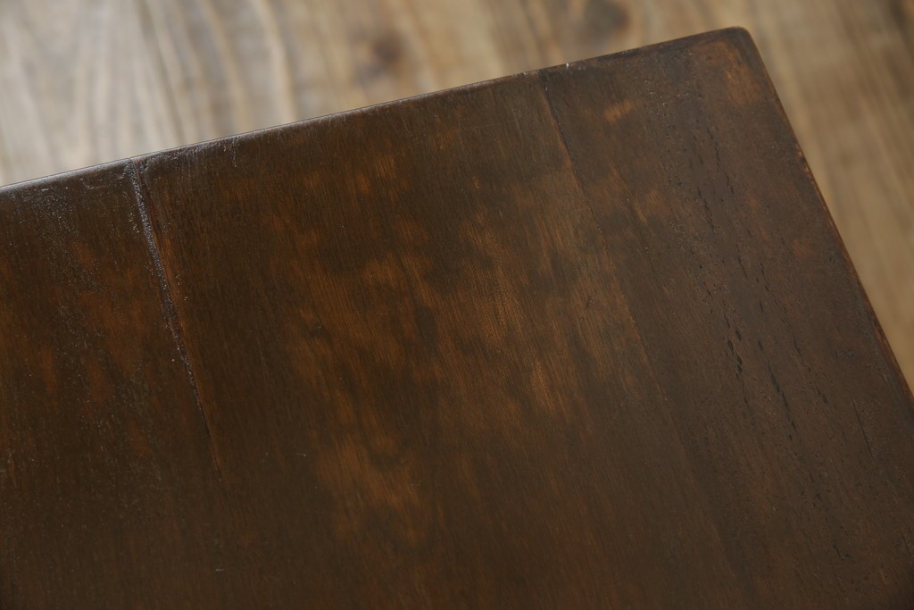 和製ビンテージ　樺(カバ)材　和とモダンデザインが融合した楔(クサビ)式横桟の民芸風ローテーブル　(R-083545)