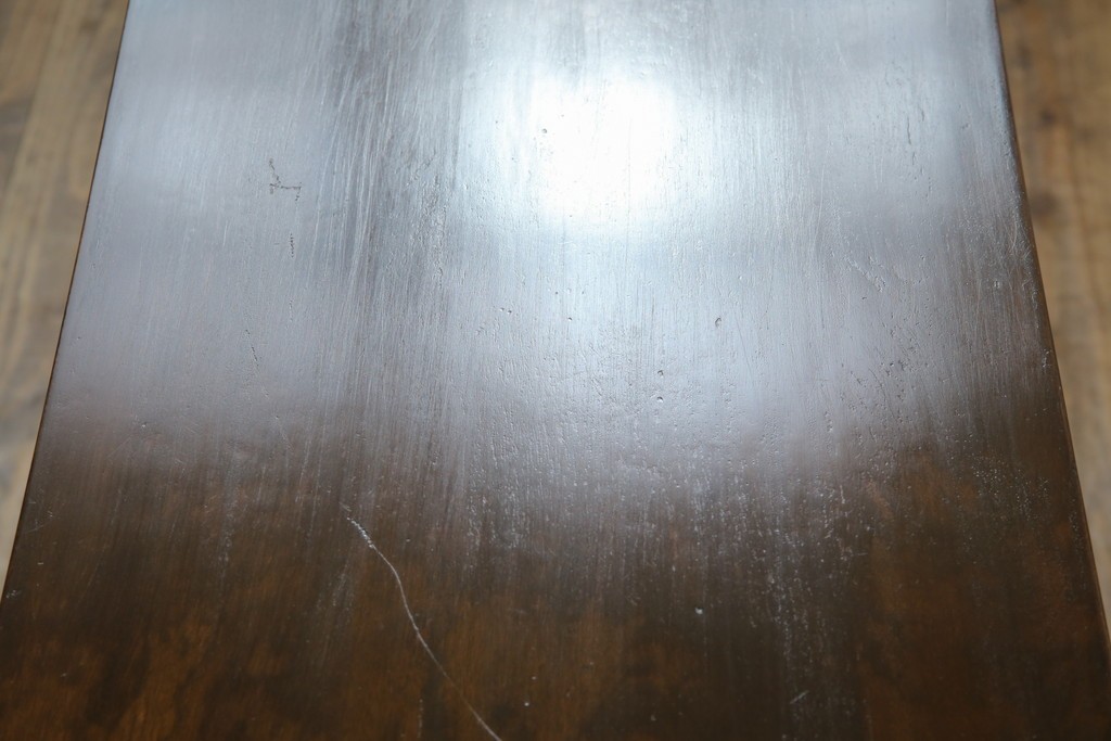 和製ビンテージ　樺(カバ)材　和とモダンデザインが融合した楔(クサビ)式横桟の民芸風ローテーブル　(R-083545)