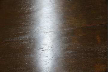 和製ビンテージ　樺(カバ)材　和とモダンデザインが融合した楔(クサビ)式横桟の民芸風ローテーブル　(R-083545)