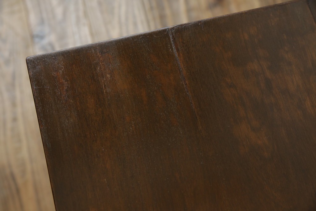 和製ビンテージ　樺(カバ)材　和とモダンデザインが融合した楔(クサビ)式横桟の民芸風ローテーブル　(R-083545)