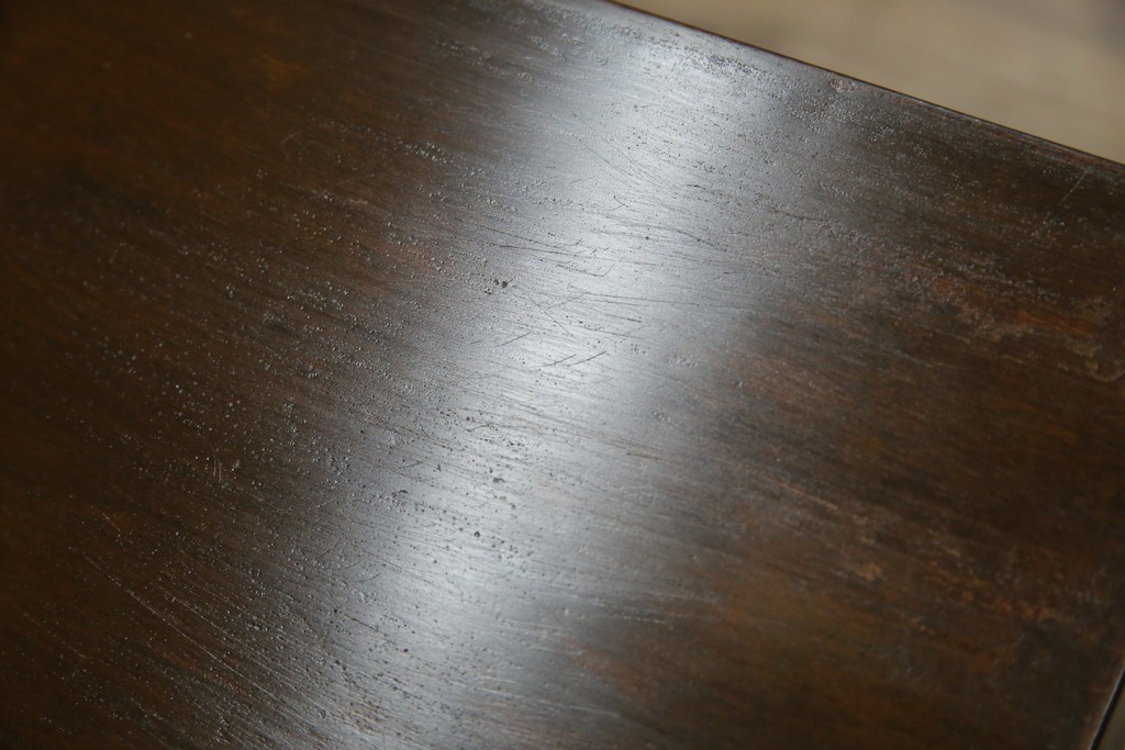 和製ビンテージ　樺(カバ)材　和とモダンデザインが融合した楔(クサビ)式横桟の民芸風ローテーブル　(R-083545)