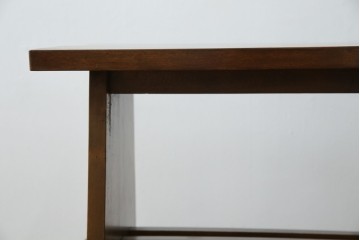 和製ビンテージ　樺(カバ)材　和とモダンデザインが融合した楔(クサビ)式横桟の民芸風ローテーブル　(R-083545)