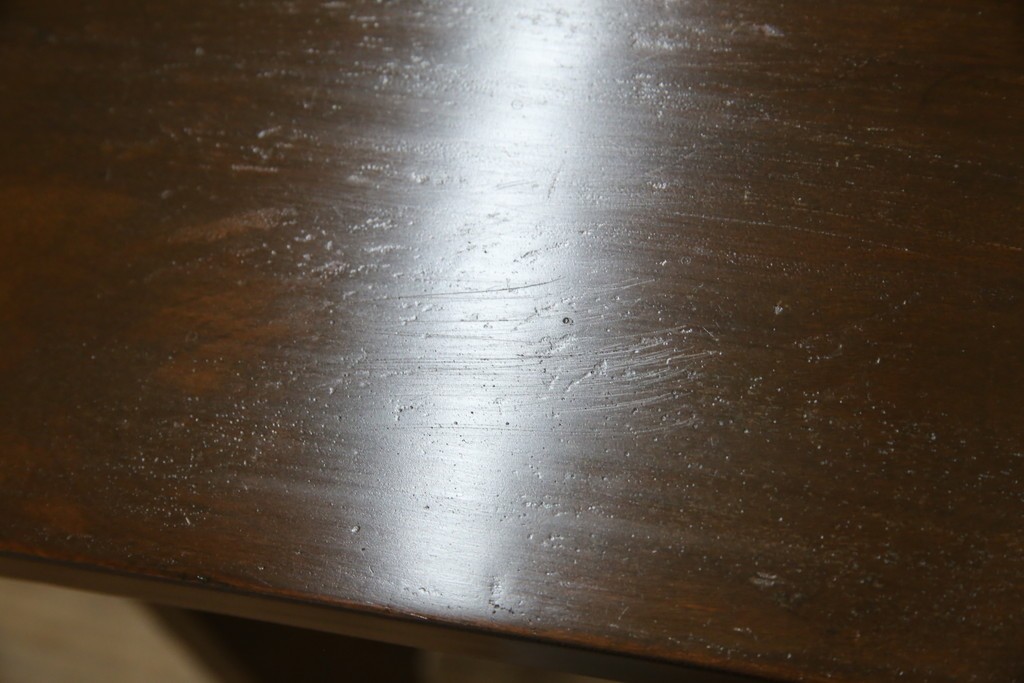 和製ビンテージ　樺(カバ)材　和とモダンデザインが融合した楔(クサビ)式横桟の民芸風ローテーブル　(R-083545)