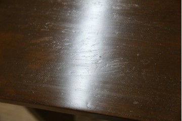 和製ビンテージ　樺(カバ)材　和とモダンデザインが融合した楔(クサビ)式横桟の民芸風ローテーブル　(R-083545)