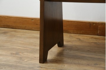 和製ビンテージ　樺(カバ)材　和とモダンデザインが融合した楔(クサビ)式横桟の民芸風ローテーブル　(R-083545)