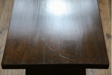 和製ビンテージ　樺(カバ)材　和とモダンデザインが融合した楔(クサビ)式横桟の民芸風ローテーブル　(R-083545)