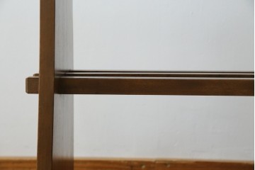 和製ビンテージ　樺(カバ)材　和とモダンデザインが融合した楔(クサビ)式横桟の民芸風ローテーブル　(R-083545)