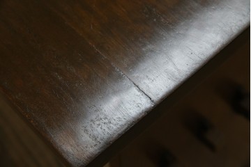 和製ビンテージ　樺(カバ)材　和とモダンデザインが融合した楔(クサビ)式横桟の民芸風ローテーブル　(R-083545)