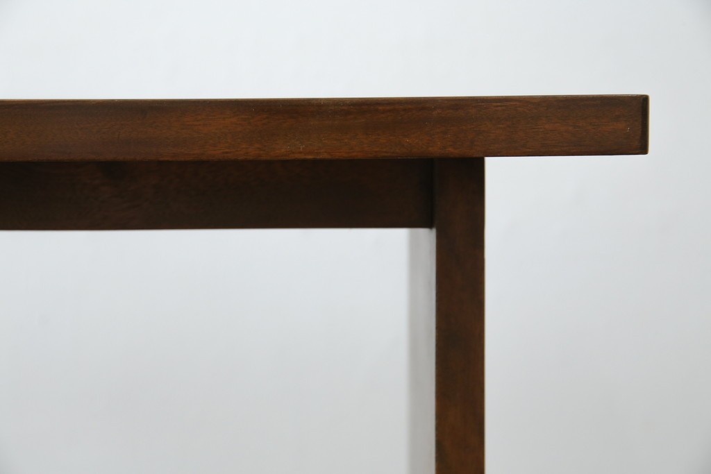 和製ビンテージ　樺(カバ)材　和とモダンデザインが融合した楔(クサビ)式横桟の民芸風ローテーブル　(R-083545)