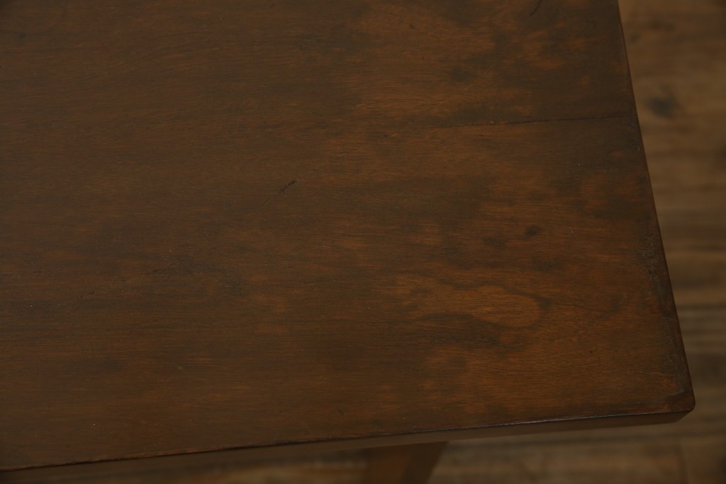 和製ビンテージ　樺(カバ)材　和とモダンデザインが融合した楔(クサビ)式横桟の民芸風ローテーブル　(R-083545)