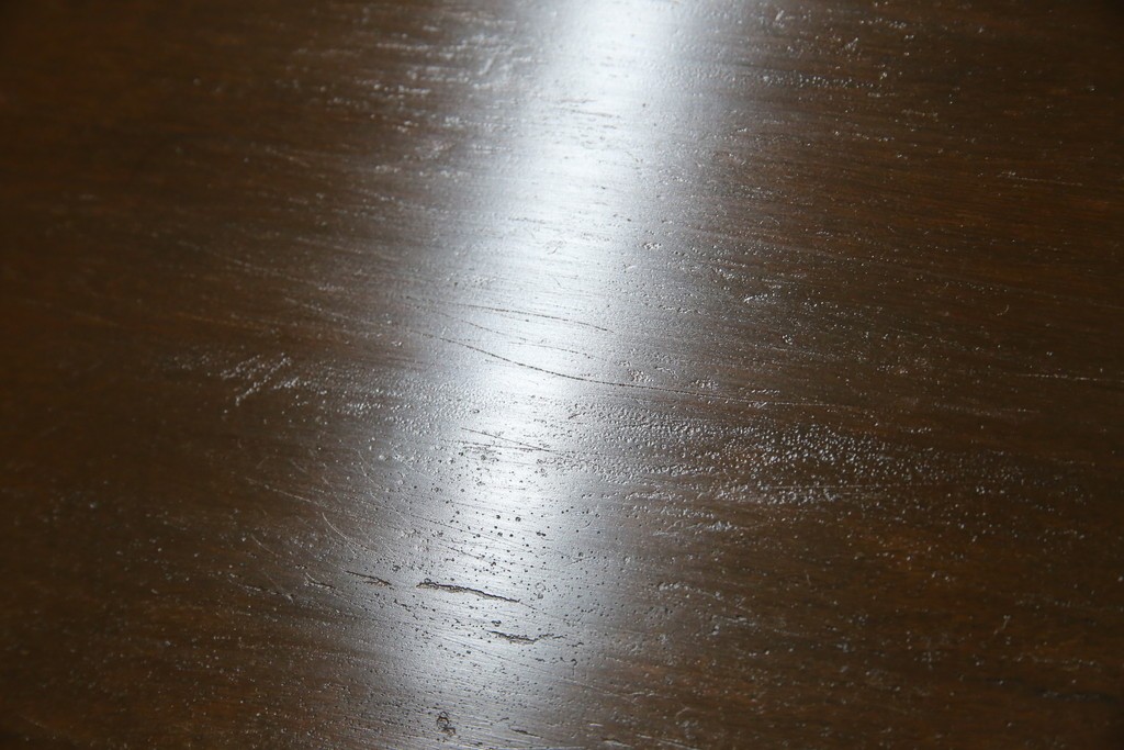 和製ビンテージ　樺(カバ)材　和とモダンデザインが融合した楔(クサビ)式横桟の民芸風ローテーブル　(R-083545)