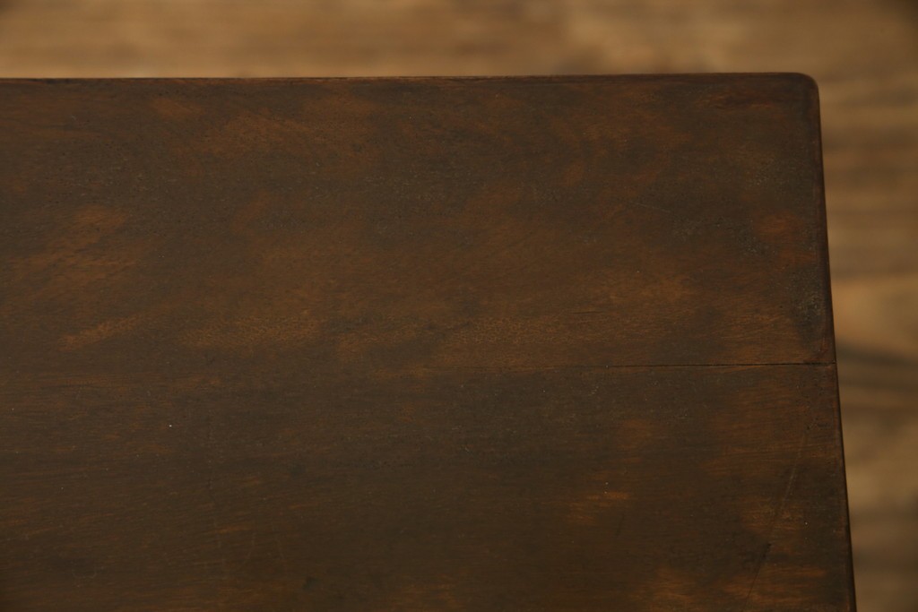 和製ビンテージ　樺(カバ)材　和とモダンデザインが融合した楔(クサビ)式横桟の民芸風ローテーブル　(R-083545)