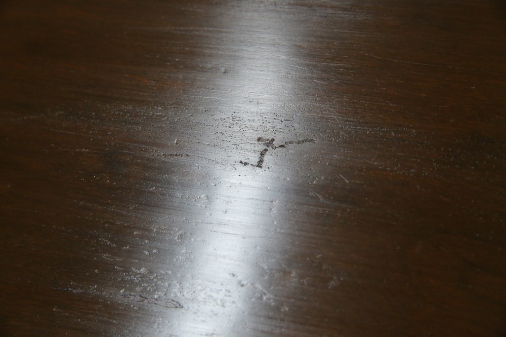 和製ビンテージ　樺(カバ)材　和とモダンデザインが融合した楔(クサビ)式横桟の民芸風ローテーブル　(R-083545)