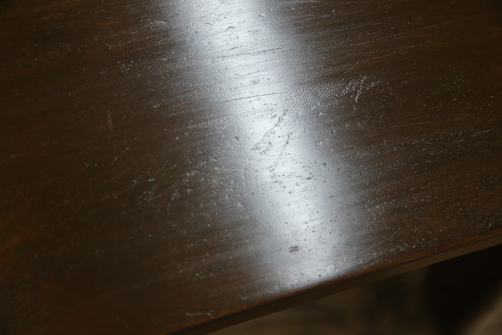 和製ビンテージ　樺(カバ)材　和とモダンデザインが融合した楔(クサビ)式横桟の民芸風ローテーブル　(R-083545)