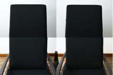 中古　超美品　展示品!!　ガーデンファニチャー　ジゼル(GISELE)　上質な時間を演出するモダンなデザインが魅力のサンラウンジャー2脚セット(デッキチェア、ビーチベッド、リゾートチェア、バラ売り可能)(定価2台で約80万円)(R-083549)