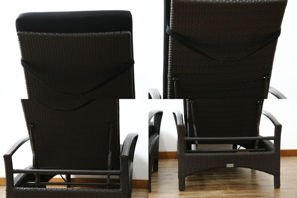 中古　超美品　展示品!!　ガーデンファニチャー　ジゼル(GISELE)　上質な時間を演出するモダンなデザインが魅力のサンラウンジャー2脚セット(デッキチェア、ビーチベッド、リゾートチェア、バラ売り可能)(定価2台で約80万円)(R-083549)