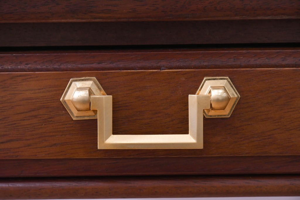 中古　maruni(マルニ木工)　地中海ロイヤルシリーズ(ROYAL)　上品で繊細な装飾が英国クラシックを彷彿とさせる引き出し付きエンドテーブル　定価約13万円　(R-083550)