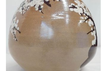 永楽善五郎　乾山写　梅絵　透かし　空間に格調高い趣を添える手焙(手あぶり、即中斎書付、茶道具、裏印、共箱付)(R-083555)