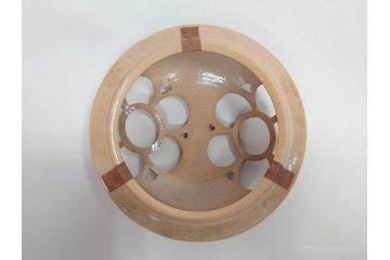 永楽善五郎　乾山写　梅絵　透かし　空間に格調高い趣を添える手焙(手あぶり、即中斎書付、茶道具、裏印、共箱付)(R-083555)