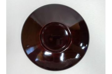 都筑幸哉作　輪島塗　蒔絵　松溜塗　桐の花　雅な佇まいの銘々盆10客セット(お盆、トレイ、トレー、銘々皿、木製、漆器、和食器、共箱付)(R-083556)