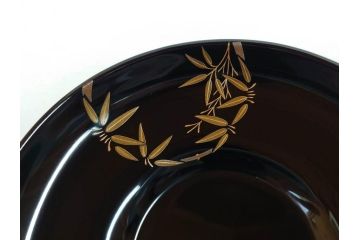 古今菁峰　輪島塗　蒔絵　五聖模様　花の丸　空間に優美な彩りを添える卓上膳・銘々皿・茶托 各5客セット(松、竹、梅、木製、漆器、漆芸、お膳、御膳、お盆、茶道具、菓子器、小皿、和食器、和皿、草花、共箱付)(R-083557)