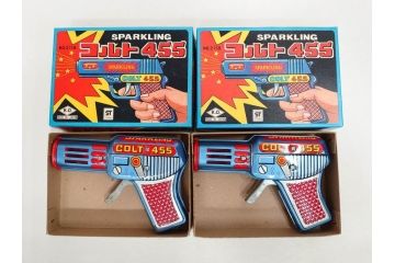 HAWK PISTOL スパークリングコルト455　ピストル　おもちゃ　トイガン　ブリキ銃まとめて25点セット(FIRST、FUJI、No.1、BEST、SPARKLING COLT、玩具)(R-083559)
