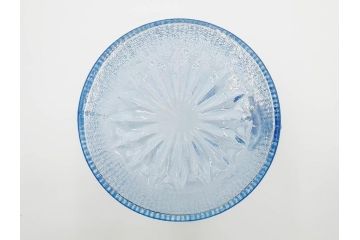 大正〜昭和初期　花文　水色　ガラス　くつろぎのひとときを涼やかに演出する水差し&コップセット(硝子、ジャグ、魚子、ピッチャー、グラス、和ガラス)(R-083566)