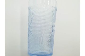 大正〜昭和初期　花文　水色　ガラス　くつろぎのひとときを涼やかに演出する水差し&コップセット(硝子、ジャグ、魚子、ピッチャー、グラス、和ガラス)(R-083566)
