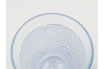 大正〜昭和初期　花文　水色　ガラス　くつろぎのひとときを涼やかに演出する水差し&コップセット(硝子、ジャグ、魚子、ピッチャー、グラス、和ガラス)(R-083566)