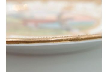 明治〜大正期　オールドノリタケ　NORITAKE　金彩　金盛　ハンドペイント　雉　蝶　丁寧に施された装飾が日常に彩りと品格を添えるプレート2枚セット(ちょう、鳥、キジ、取手付、大皿、中皿、洋食器)(R-083568)