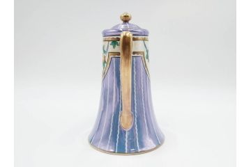 明治〜大正期　オールドノリタケ　NORITAKE　花籠　ラスター彩と金彩が織りなす幻想的な輝きが贅沢なひとときを演出するポット・カップ&ソーサー4客セット(ティー、コーヒー、マルキ印、C&S、洋食器)(R-083569)