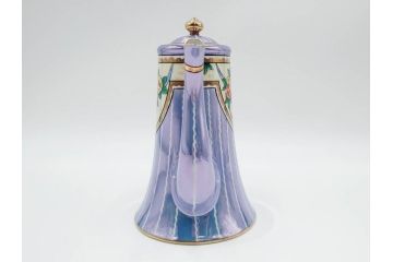 明治〜大正期　オールドノリタケ　NORITAKE　花籠　ラスター彩と金彩が織りなす幻想的な輝きが贅沢なひとときを演出するポット・カップ&ソーサー4客セット(ティー、コーヒー、マルキ印、C&S、洋食器)(R-083569)