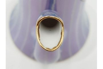 明治〜大正期　オールドノリタケ　NORITAKE　花籠　ラスター彩と金彩が織りなす幻想的な輝きが贅沢なひとときを演出するポット・カップ&ソーサー4客セット(ティー、コーヒー、マルキ印、C&S、洋食器)(R-083569)