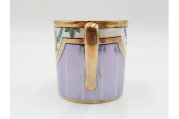 明治〜大正期　オールドノリタケ　NORITAKE　花籠　ラスター彩と金彩が織りなす幻想的な輝きが贅沢なひとときを演出するポット・カップ&ソーサー4客セット(ティー、コーヒー、マルキ印、C&S、洋食器)(R-083569)
