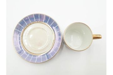 明治〜大正期　オールドノリタケ　NORITAKE　花籠　ラスター彩と金彩が織りなす幻想的な輝きが贅沢なひとときを演出するポット・カップ&ソーサー4客セット(ティー、コーヒー、マルキ印、C&S、洋食器)(R-083569)