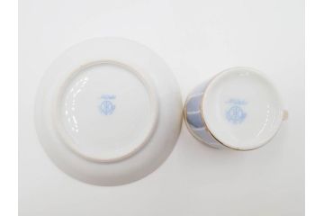 明治〜大正期　オールドノリタケ　NORITAKE　花籠　ラスター彩と金彩が織りなす幻想的な輝きが贅沢なひとときを演出するポット・カップ&ソーサー4客セット(ティー、コーヒー、マルキ印、C&S、洋食器)(R-083569)