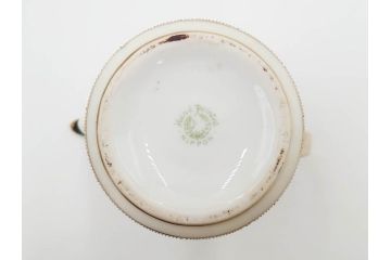明治〜大正期　オールドノリタケ　NORITAKE　金彩　金盛　花　ハンドペイント　格調高く華やぎを纏ったコーヒーセット(ポット、クリーマー、シュガーポット、カップ&ソーサー3客、C&S、洋食器)(R-083570)