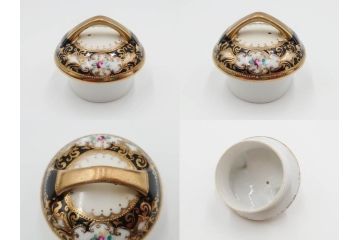 明治〜大正期　オールドノリタケ　NORITAKE　金彩　金盛　花　ハンドペイント　格調高く華やぎを纏ったコーヒーセット(ポット、クリーマー、シュガーポット、カップ&ソーサー3客、C&S、洋食器)(R-083570)