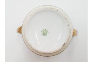 明治〜大正期　オールドノリタケ　NORITAKE　金彩　金盛　花　ハンドペイント　格調高く華やぎを纏ったコーヒーセット(ポット、クリーマー、シュガーポット、カップ&ソーサー3客、C&S、洋食器)(R-083570)